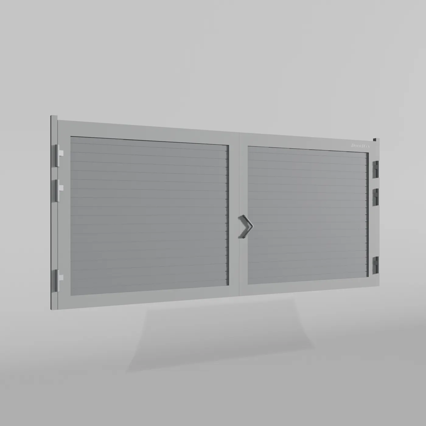 Распашные ворота DoorHan 3300х1800 цвета RAL 7004 (серый) с дизайном «доска» без автоматики