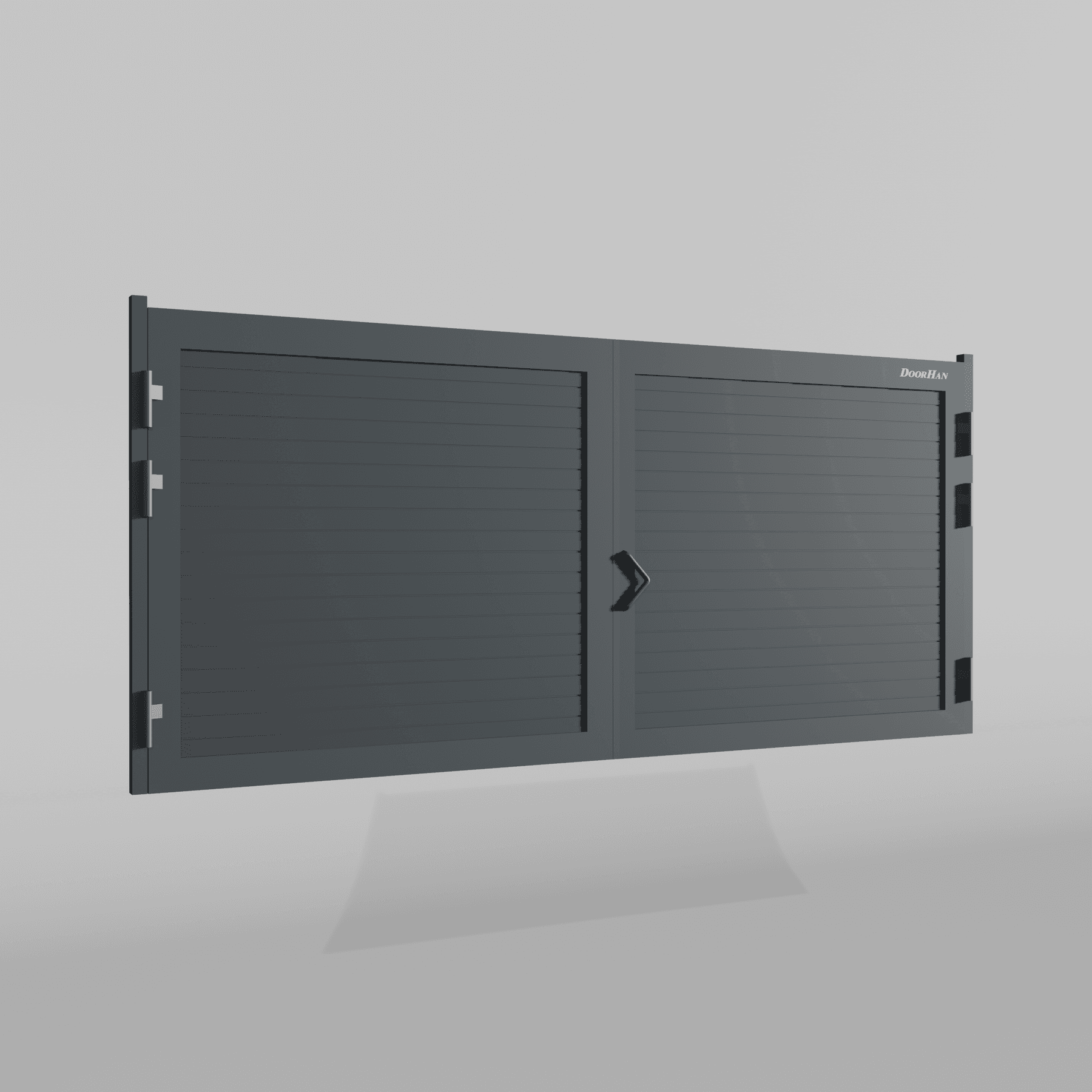Распашные ворота DoorHan 3800х1100 цвета RAL 7016 (антрацит) с дизайном «доска» без автоматики