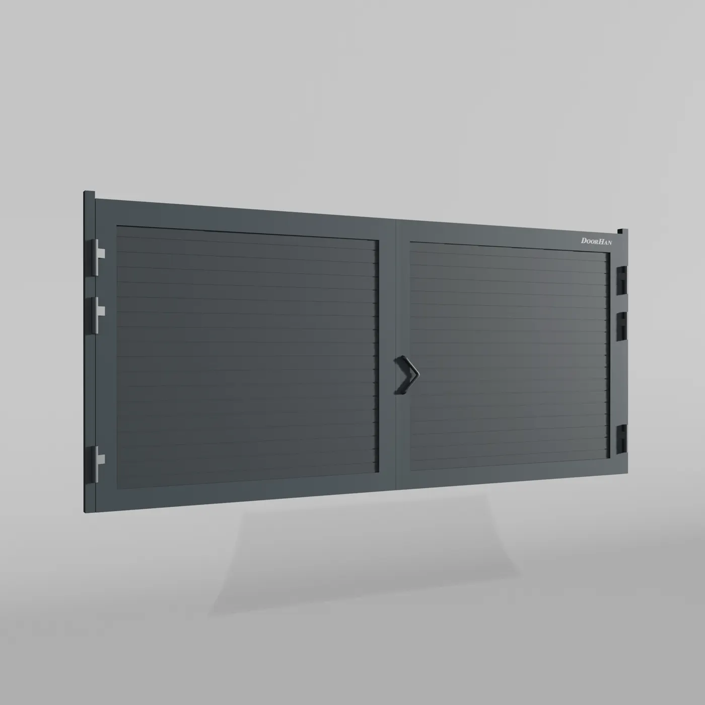 Распашные ворота DoorHan 3800х1100 цвета RAL 7016 (антрацит) с дизайном «доска» без автоматики