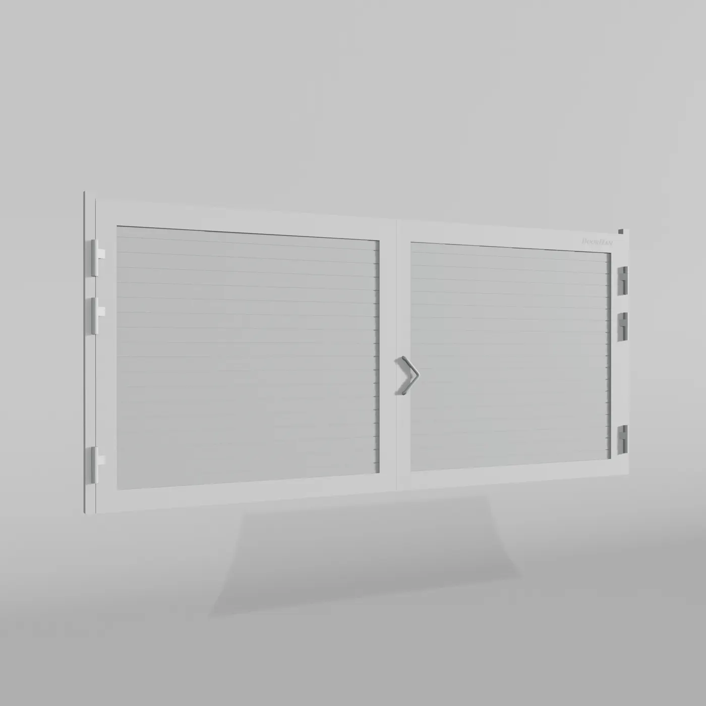 Распашные ворота DoorHan 2900х1200 цвета RAL 9003 (белый) с дизайном «доска» с автоматикой